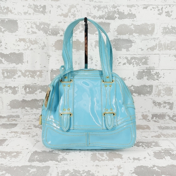 Maxx New York Handbags - MAXX NEW YORK Blue Faux Leather Zebra Lining MiniBag 1005